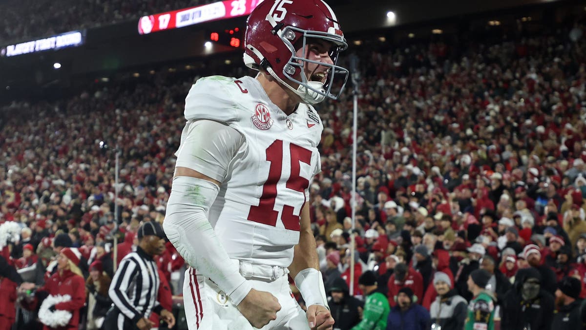 Ty Simpson threw for 3,567 yards and 28 touchdowns this past season. (Photo by Stacy Revere/Getty Images)