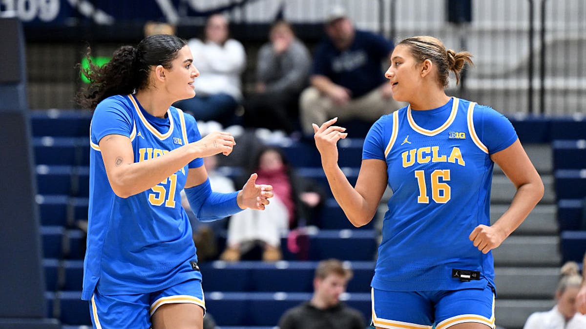 Sisters Lauren and Sienna Betts get to share the court for one season at UCLA. (Photo by Greg Fiume/Getty Images)