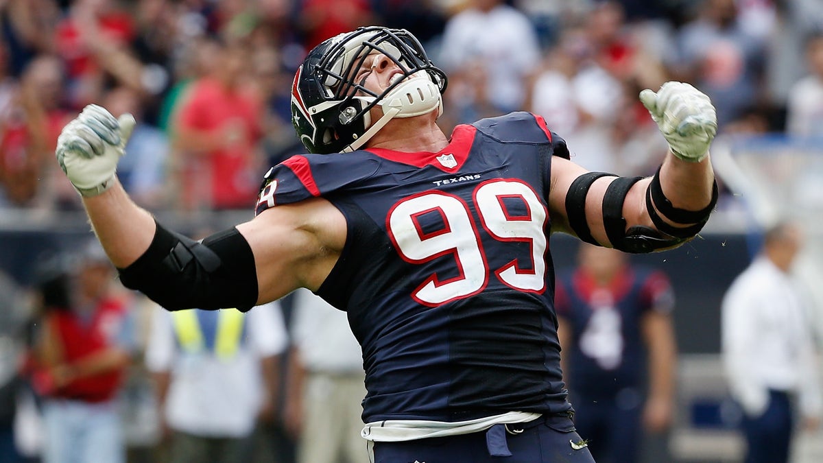 J.J. Watt had one of the most dominant defensive seasons of all-time in 2014. (Photo by Scott Halleran/Getty Images)