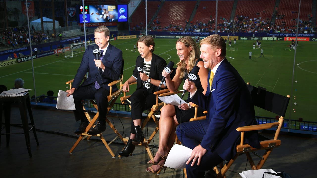 Rob Stone, Meghan Klingenberg, Christie Pearce Rampone and Alexi Lalas at 2019 FIFA Women's World Cup™ Qualifier