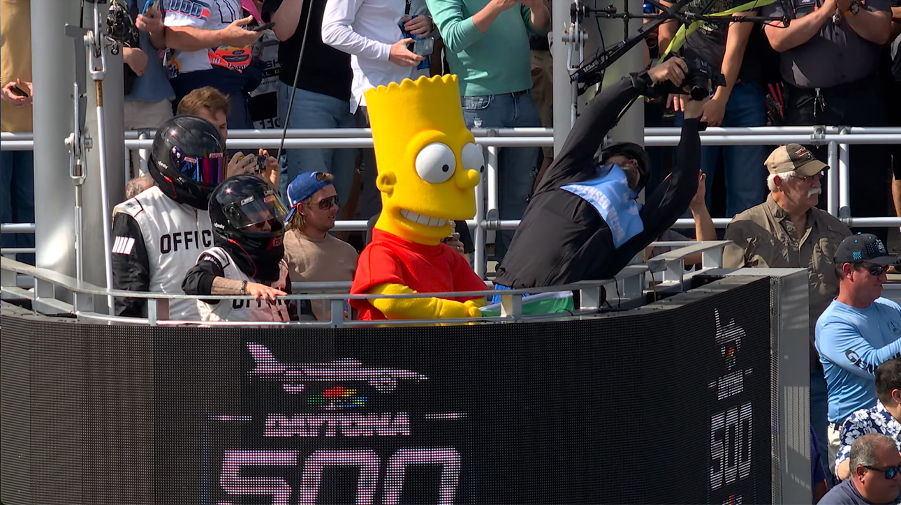 Honorary Starter Bart Simpson Waved NASCAR's Green Flag At the Daytona 500