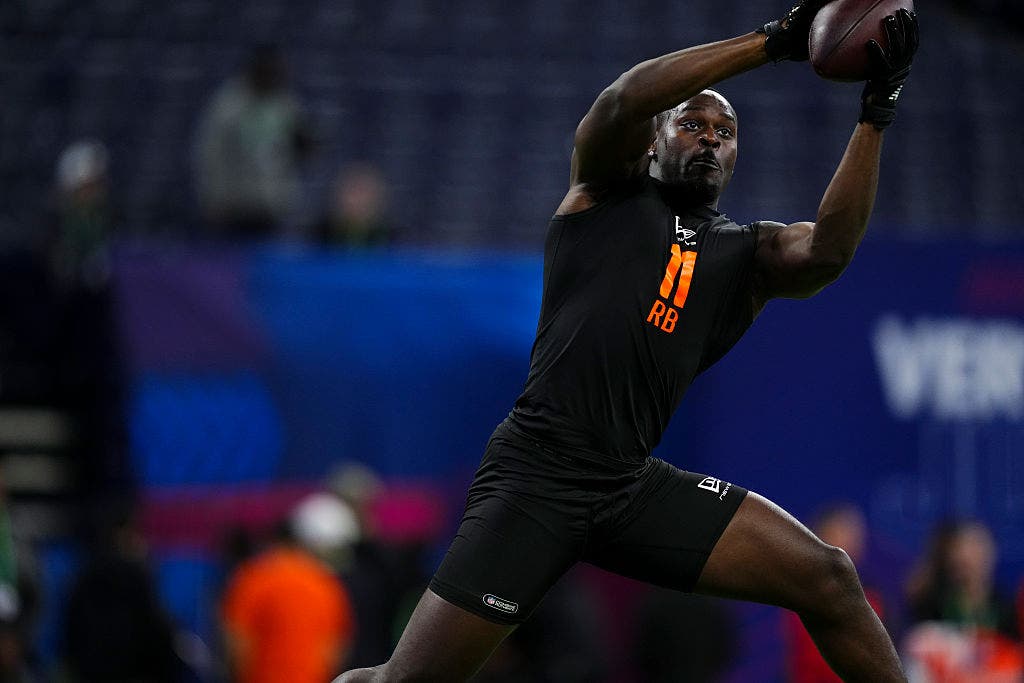 Love's pass-catching ability adds to his game, but opponents may scheme to make him pass-protect, which is not a strength. (Photo by Cooper Neill/Getty Images)