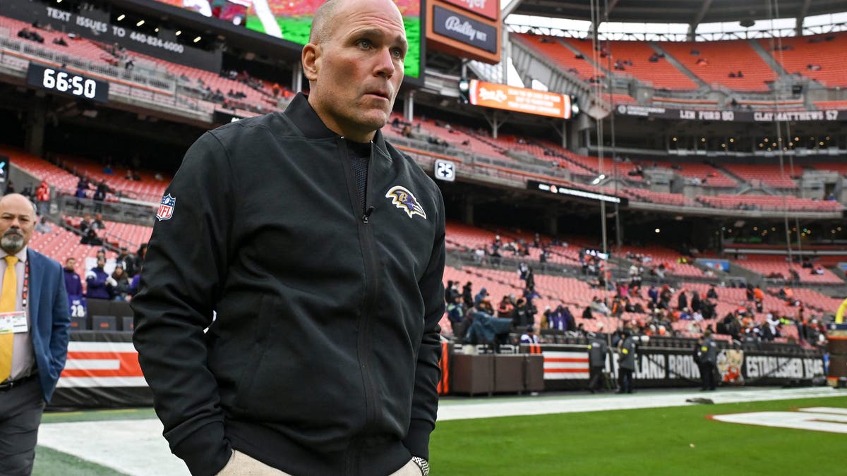 Ravens general manager Eric DeCosta and the rest of the team's front office are under fire following Tuesday's news surrounding the Maxx Crosby trade. (Photo by Nick Cammett/Diamond Images via Getty Images)