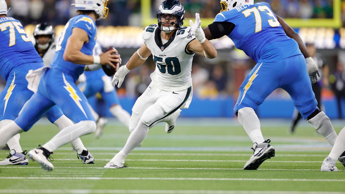 Jaelan Phillips might not have recorded many sacks in 2025, but he was one of the league's top edge rushers at generating pressure. (Photo by Jevone Moore/Icon Sportswire via Getty Images)