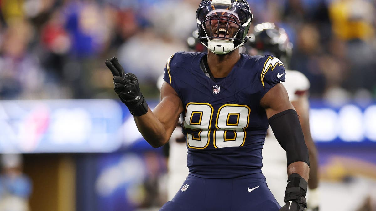 Odafe Oweh is one of 12 edge rushers who now has a contract worth at least $100 million in total value. (Photo by Katelyn Mulcahy/Getty Images)