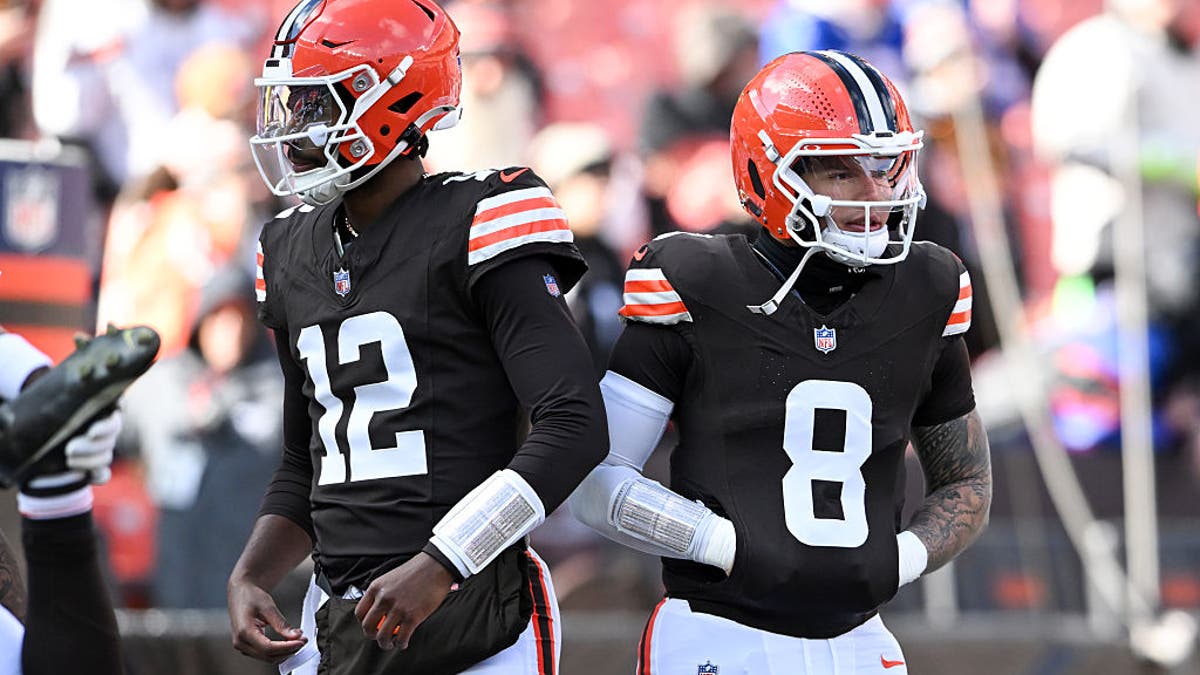 The Browns don't have great options at QB, but their best path forward would be committing this season to one of their two second-year options, Shedeur Sanders or Dillon Gabriel. (Photo by Nick Cammett/Diamond Images via Getty Images)