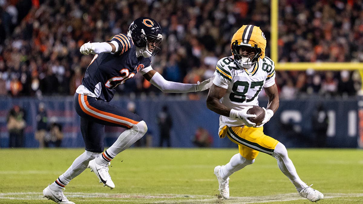 Romeo Doubs caught 202 passes for 2,424 yards and 21 touchdowns in four years with the Packers. (Photo by Michael Owens/Getty Images)