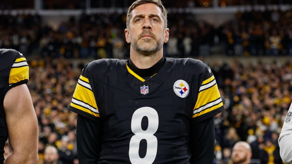 Aaron Rodgers remains unsigned, leaving the Steelers' quarterback situation in question. (Photo by Lauren Leigh Bacho/Getty Images)