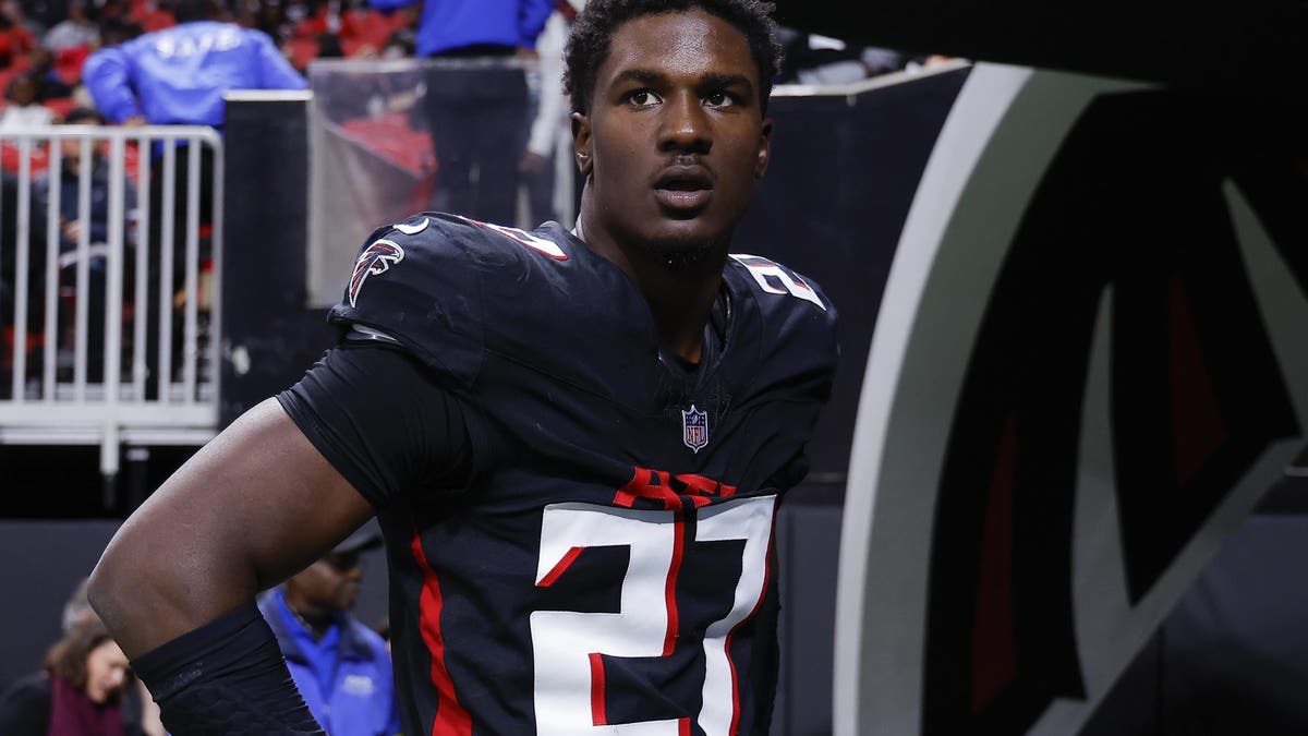 The Rams traded out of their first-round pick in the 2025 draft, with the Falcons acquiring it to select James Pearce Jr. (Photo by Todd Kirkland/Getty Images)
