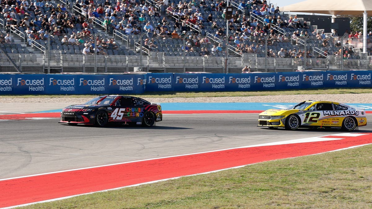 Tyler Reddick (No. 45) and Ryan Blaney (No. 12) are near the top of the oddsboard to cross the finish line first this weekend.