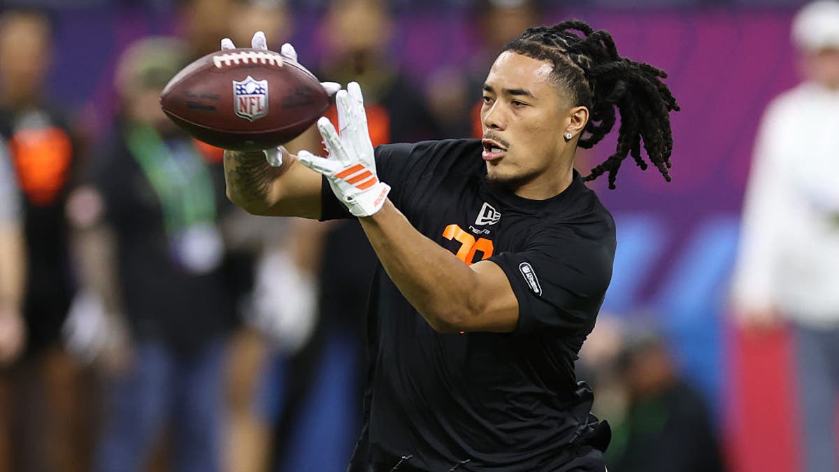 Makai Lemon had 1,156 receiving yards and 11 touchdowns as a junior at USC. (Photo by Stacy Revere/Getty Images)