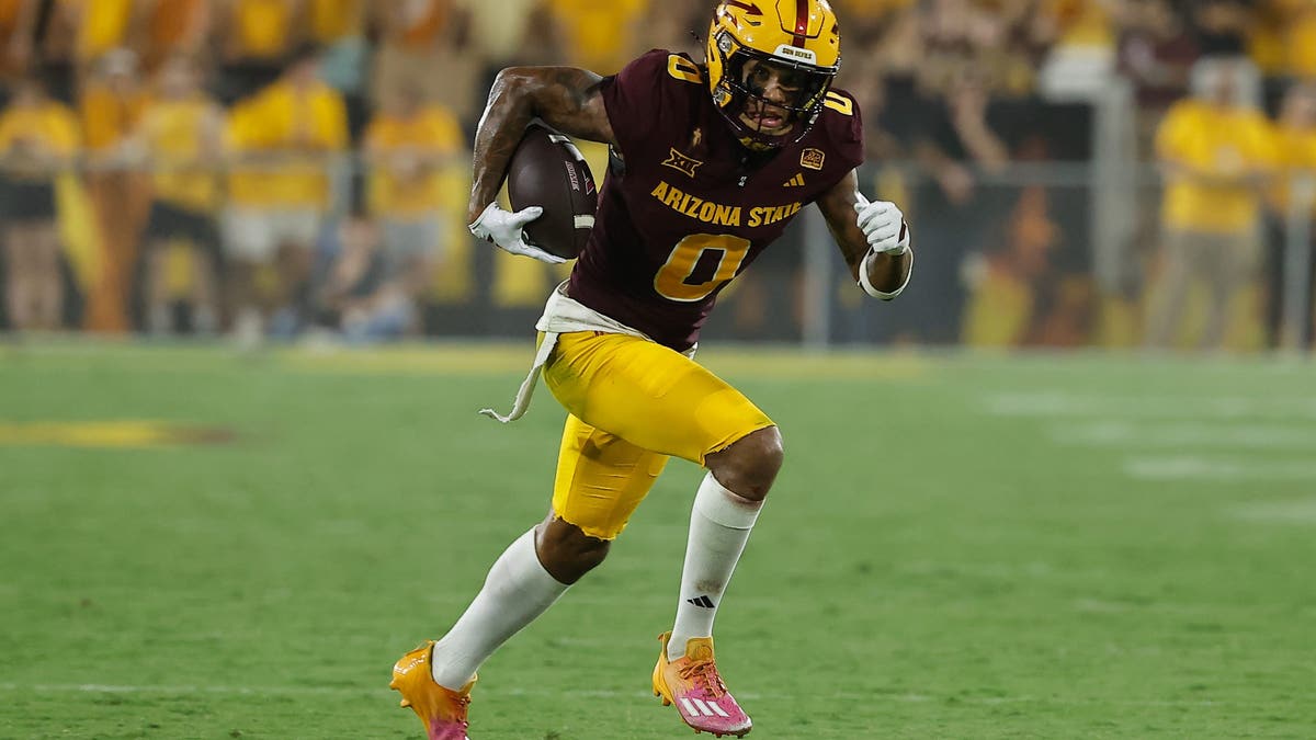 Arizona State's Jordyn Tyson might be heading to New York after Saturday's trade. (Photo by Kevin Abele/Icon Sportswire via Getty Images)