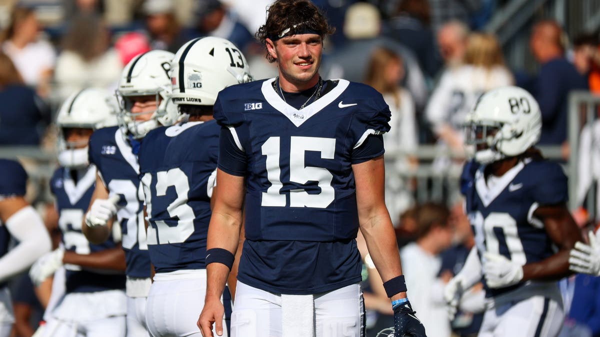 Drew Allar put up strong stats during his college career at Penn State, but struggled in big moments. (Photo by Isaiah Vazquez/Getty Images)