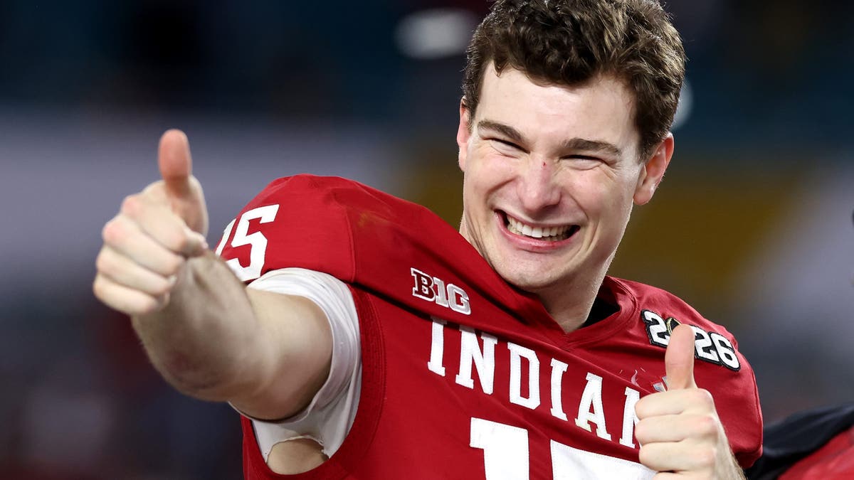 Fernando Mendoza seems set to be the No. 1 overall pick in this year's draft class after leading Indiana to the national title this past season. (Photo by Megan Briggs/Getty Images)