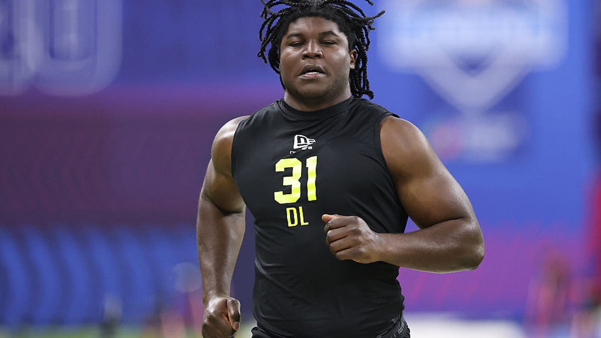 David Bailey of the Texas Tech Red Raiders participates in the 40-yard dash during the 2026 NFL Scouting Combine at Lucas Oil Stadium on February 26, 2026 in Indianapolis, Indiana. (Photo by Stacy Revere/Getty Images)
