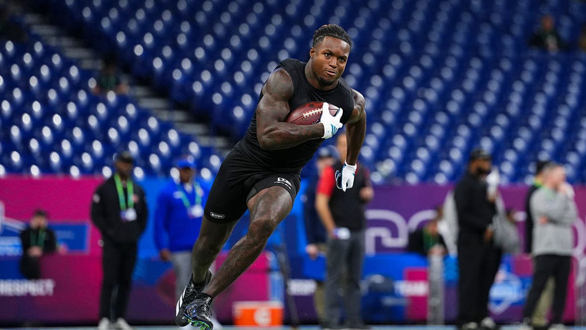 After transferring from Maryland, the ultra-physical Roman Hemby rushed for 1,120 yards and seven touchdowns for the national champion Indiana Hoosiers. (Photo by Cooper Neill/Getty Images)