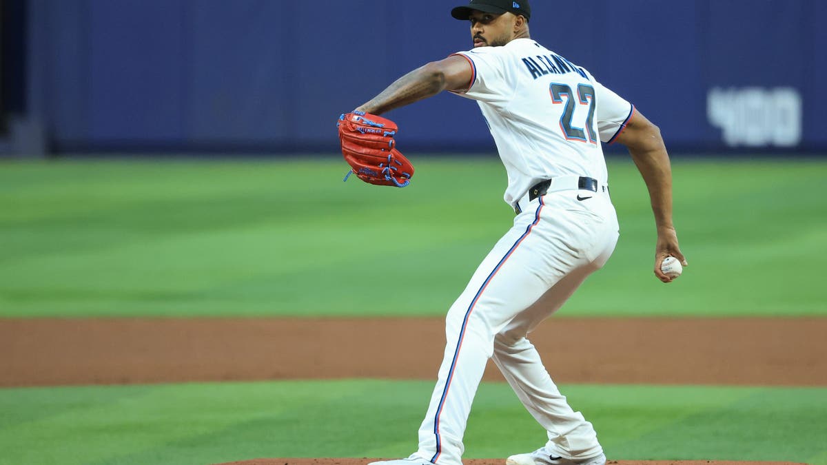 Sandy Alcántara is a two-time All-Star. (Photo by Kelly Gavin/MLB Photos via Getty Images)