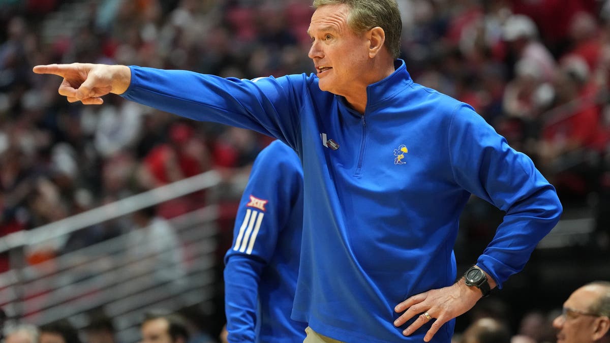 Kansas head coach Bill Self during the 2026 NCAA Men's Basketball Tournament. (Photo by Mitchell Layton/Getty Images)
