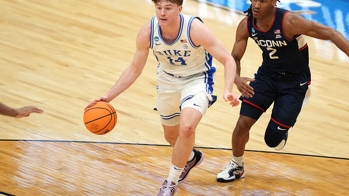 Nik Khamenia was one of five freshman who played heavy minutes for Duke this past season. (Photo by Mitchell Layton/Getty Images)