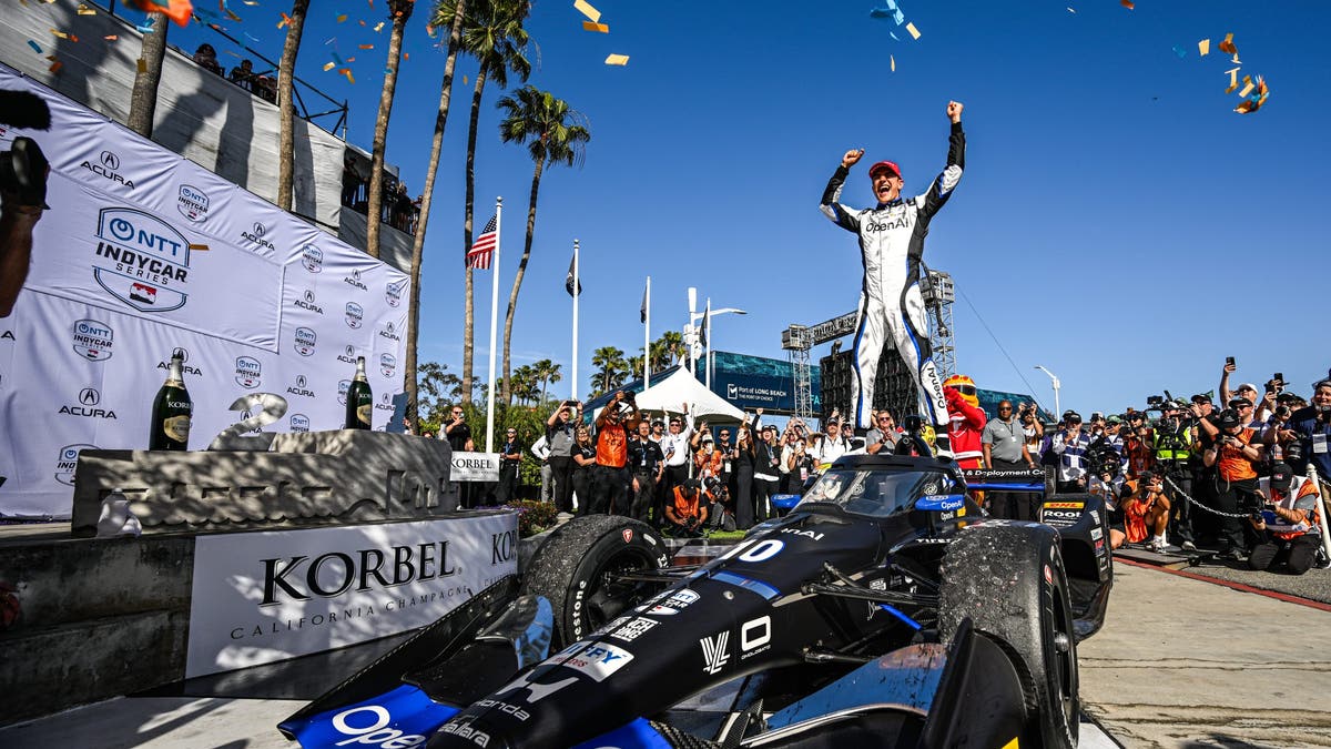 Alex Palou after winning his first Long Beach race. (Photo by Brandon Badraoui/Lumen via Getty Images)