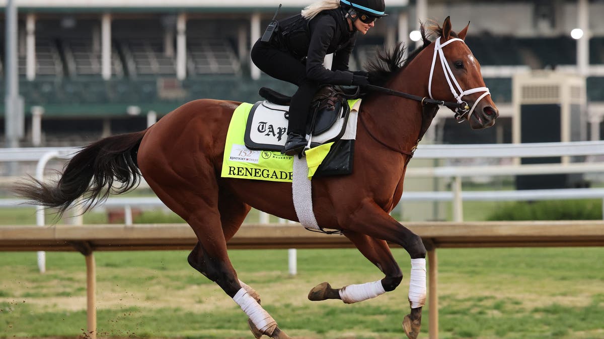 Renegade trains on the track during morning workouts ahead of the running of the 152nd Kentucky Derby at Churchill Downs (Getty Images)