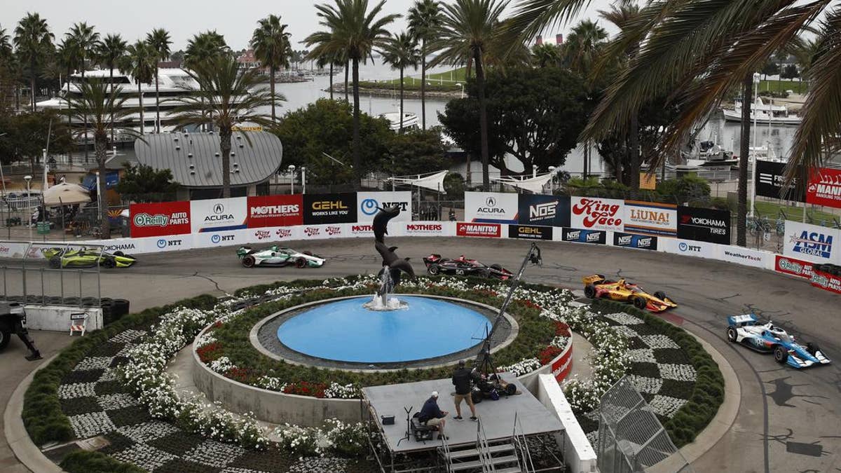 INDYCAR drivers around Turns 2 and 3. (Chris Jones, Penske Entertainment/INDYCAR)