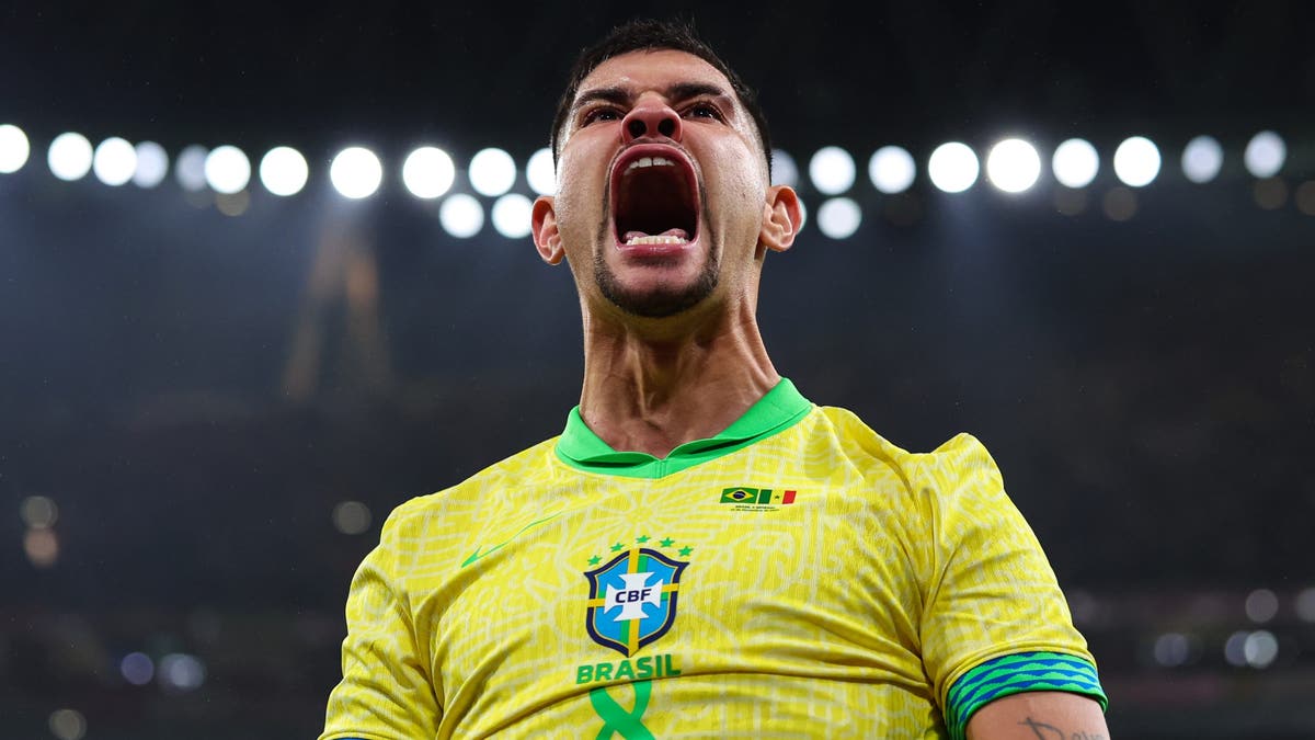 Bruno Guimarães is on the engines in the midfield. (Photo by Marc Atkins/Getty Images)