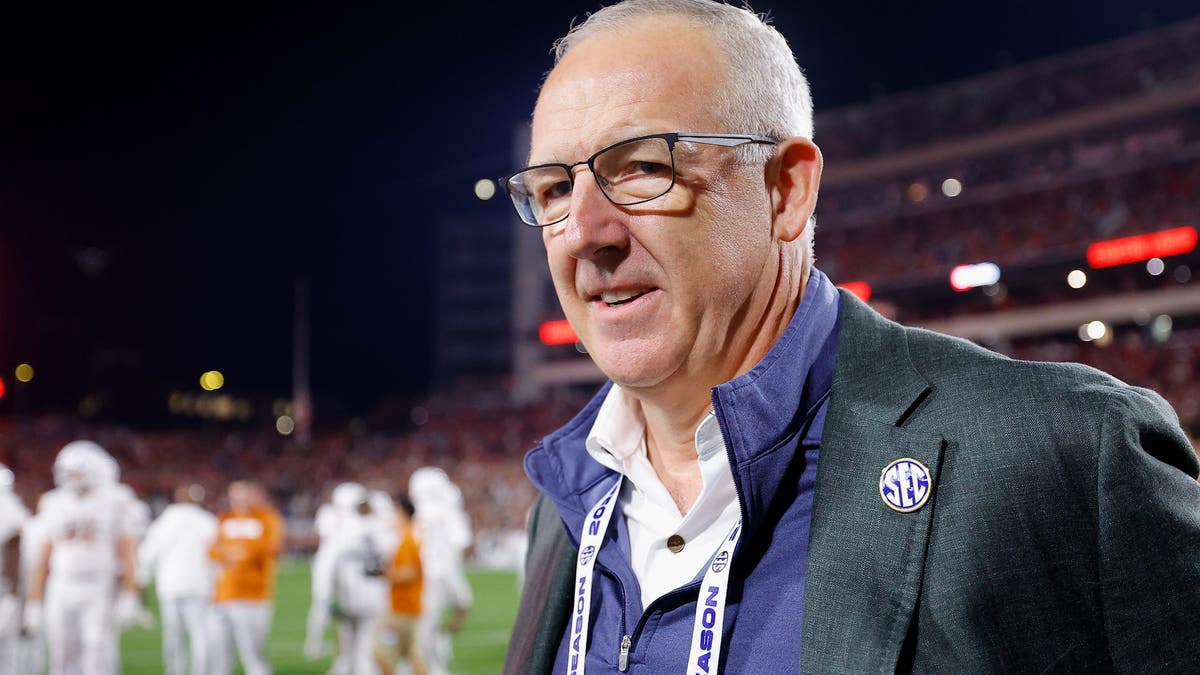 SEC commissioner Greg Sankey and members of his conference could soon approve the expansion of the College Football Playoff to 24 teams. (Photo by Todd Kirkland/Getty Images)