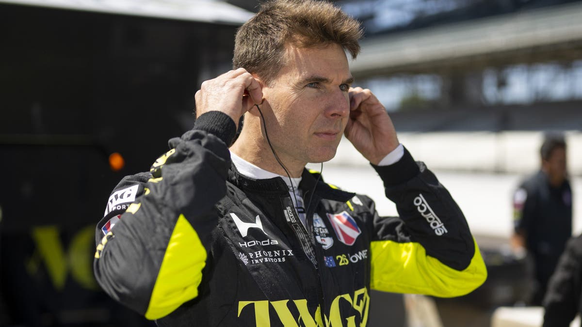 Will Power in his Andretti Global fire suit during 2026 Indy 500 practice at Indianapolis Motor Speedway. (Photo by Geoff Miller/Lumen via Getty Images)