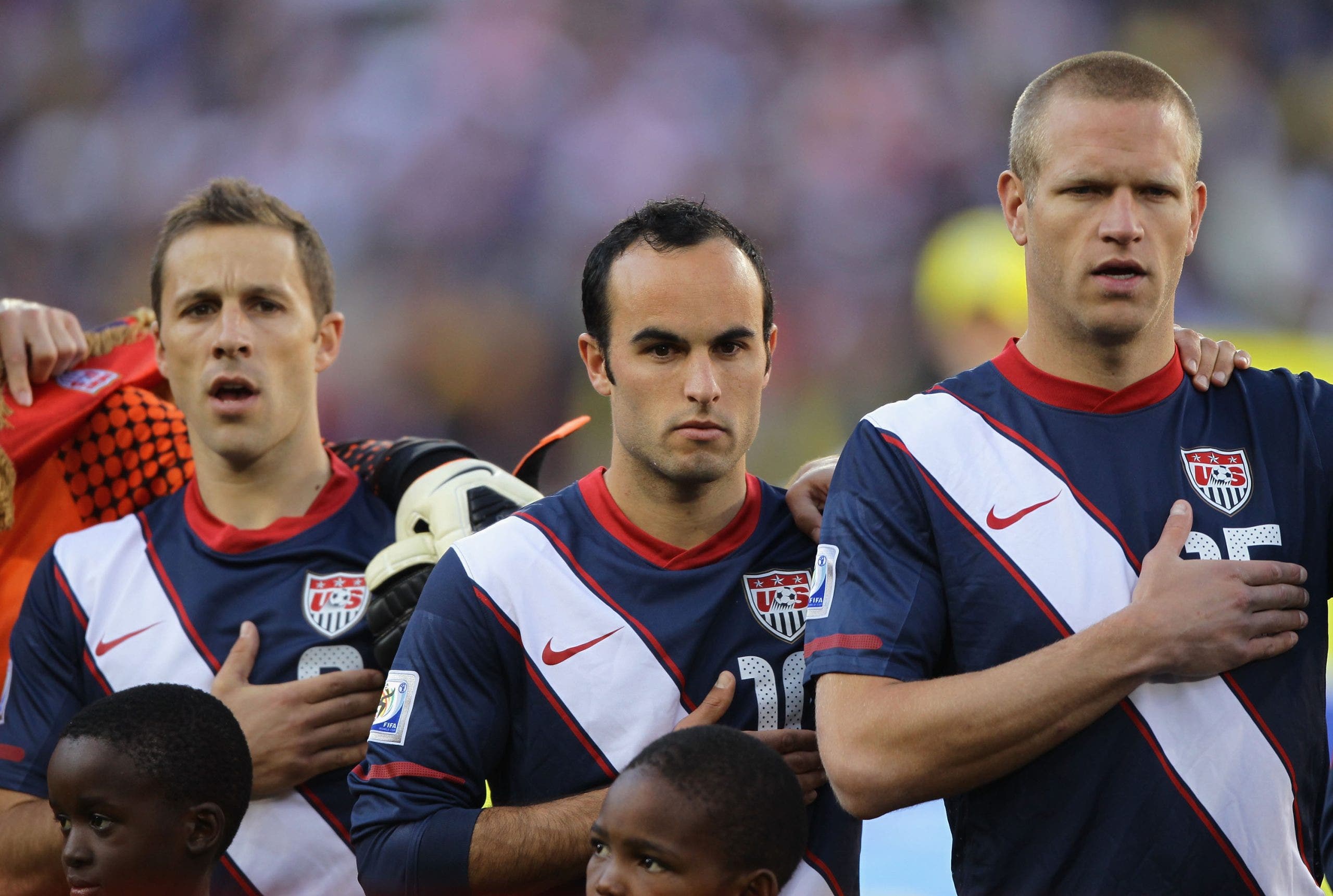 Jay Demerit (right) played every minute of all four USA games at the 2010 World Cup. (Ezra Shaw/Getty Images)