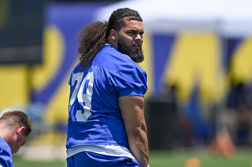 The Rams might not need Keagen Trost to start this year, but he could soon play a big role on their offensive line nonetheless. (Photo by David Crane/MediaNews Group/Los Angeles Daily News via Getty Images)