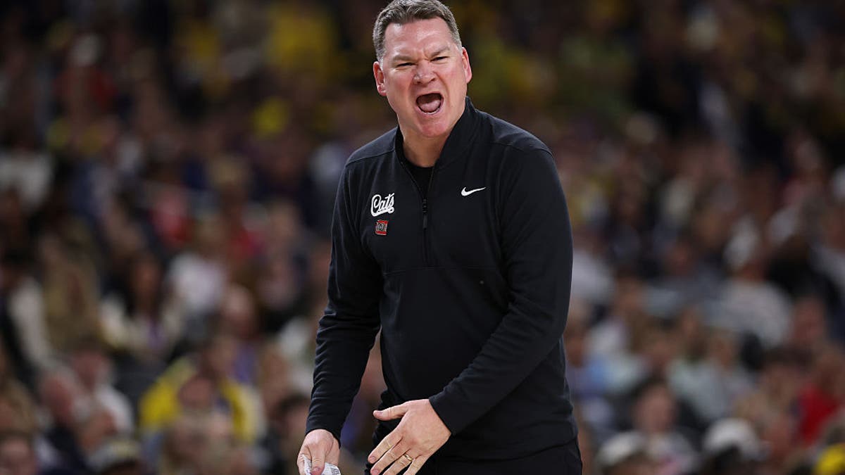 Head coach Tommy Lloyd led Arizona to its first Final Four appearance since 2001. (Photo by Michael Reaves/Getty Images)