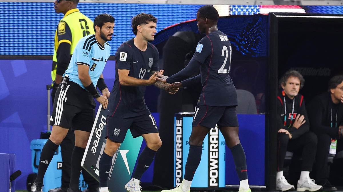 Timothy Weah was substituted in the 58th minute for Christian Pulisic, who looked good in his return from injury. (Fran Santiago/Getty Images)