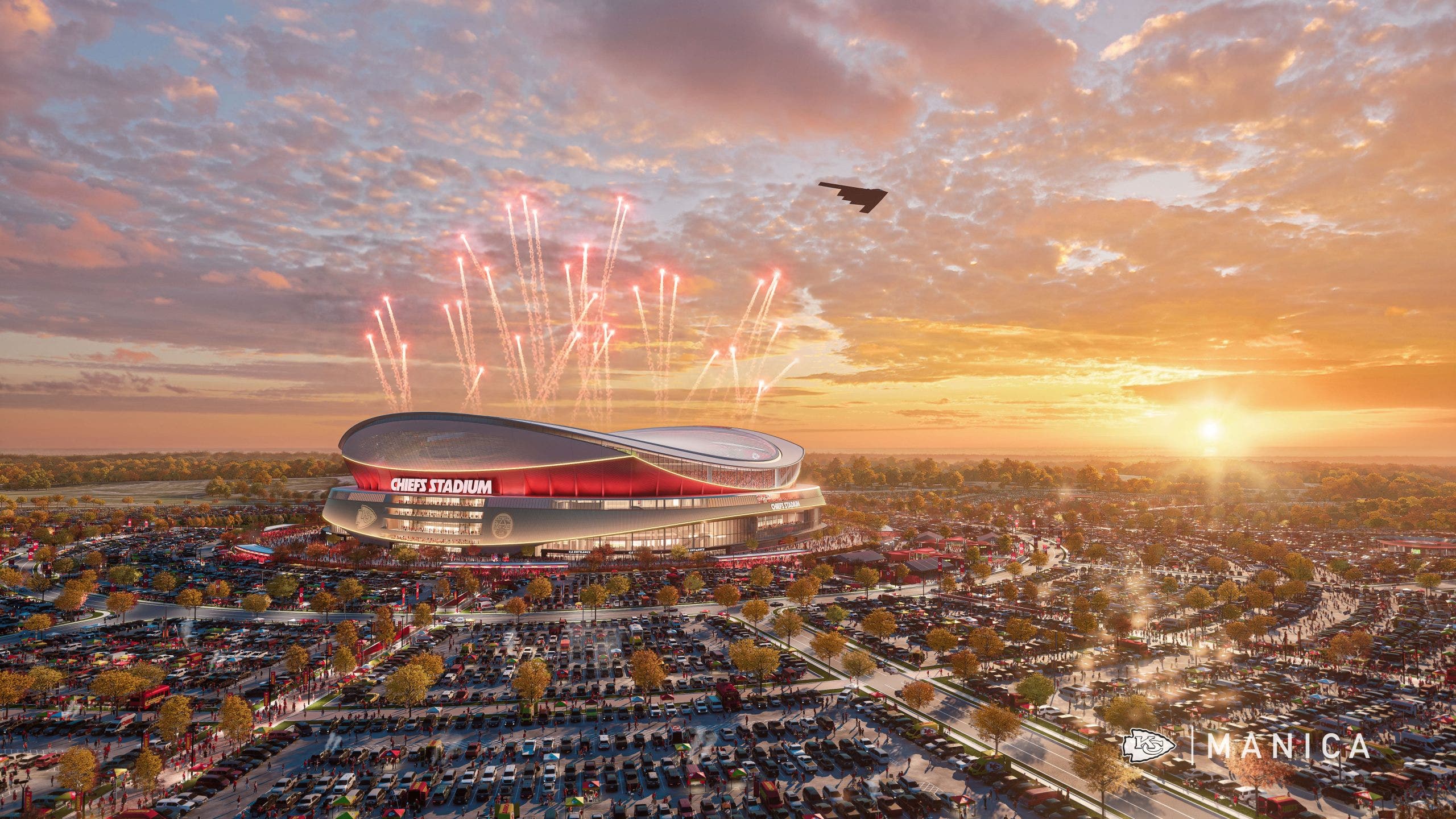 A rendering of the Chiefs' new stadium. (Photo courtesy of the Chiefs and MANICA.)