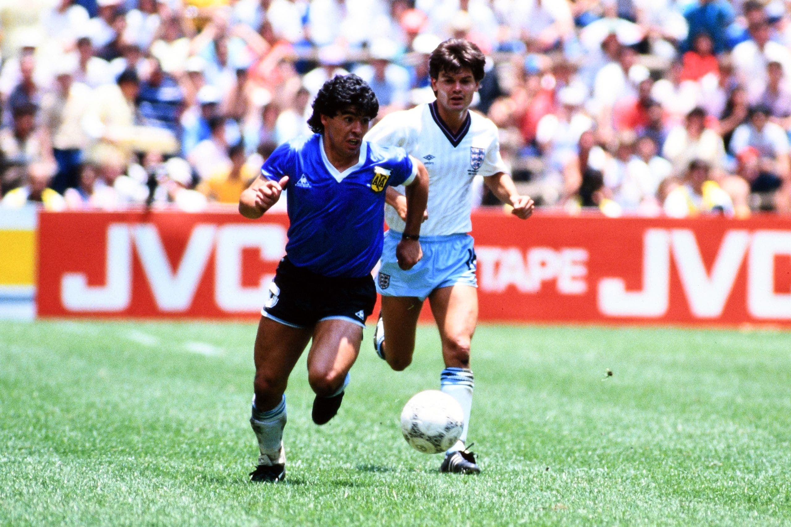 Diego Maradona had an iconic game against England. (Photo by Etsuo Hara/Getty Images)