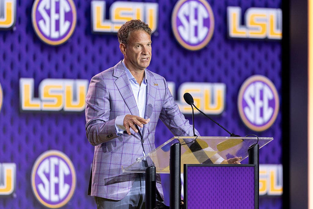 Lane Kiffin will take on his fifth Division I head coaching gig with LSU in 2026. (Photo by Parker S. Freedman/Getty Images)