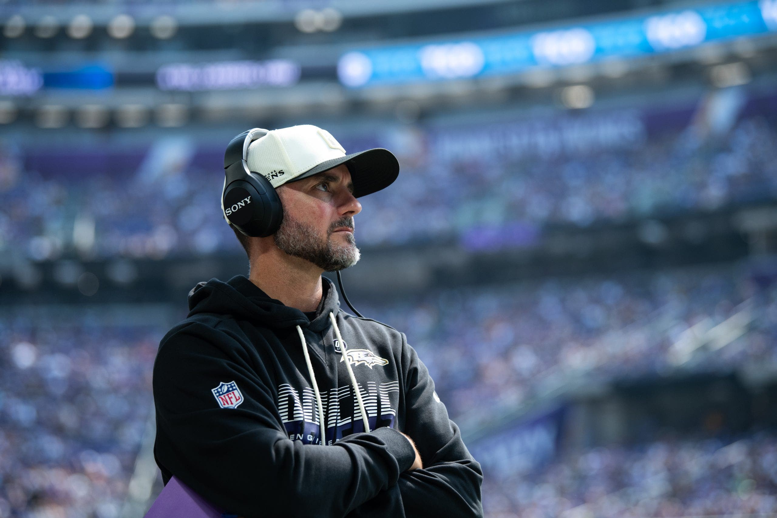 The Ravens are hoping rookie head coach Jesse Minter can turn them back into contenders. (Stephen Maturen/Getty Images)