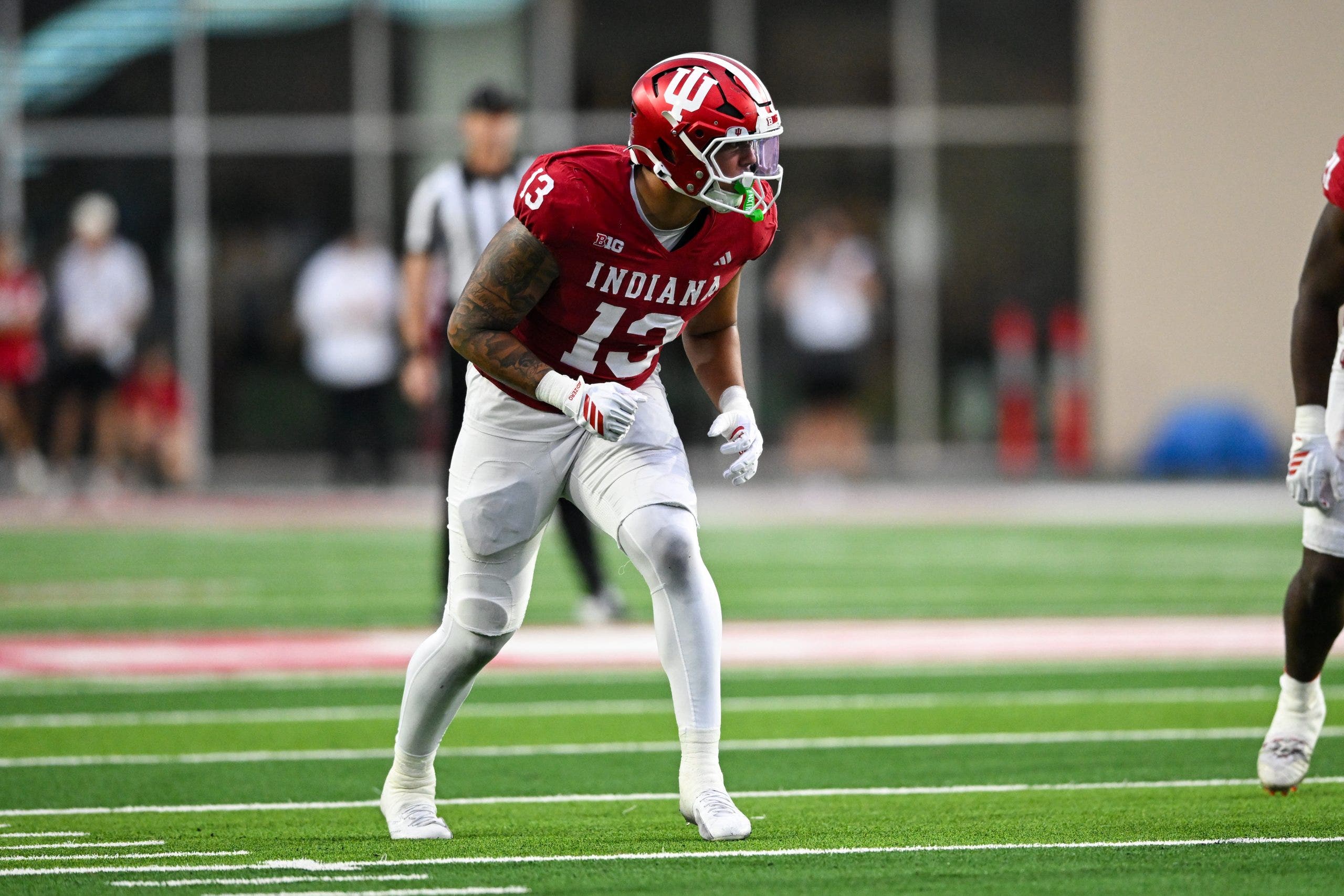 Kellan Wyatt had 2.5 sacks for Indiana in 2025. (Photo by James Black/Icon Sportswire via Getty Images)