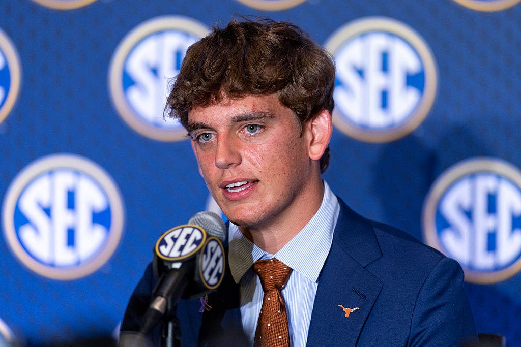 Arch Manning is aiming to become the third member of his family to be the No. 1 pick in the NFL Draft. (Photo by Parker S. Freedman/Getty Images)