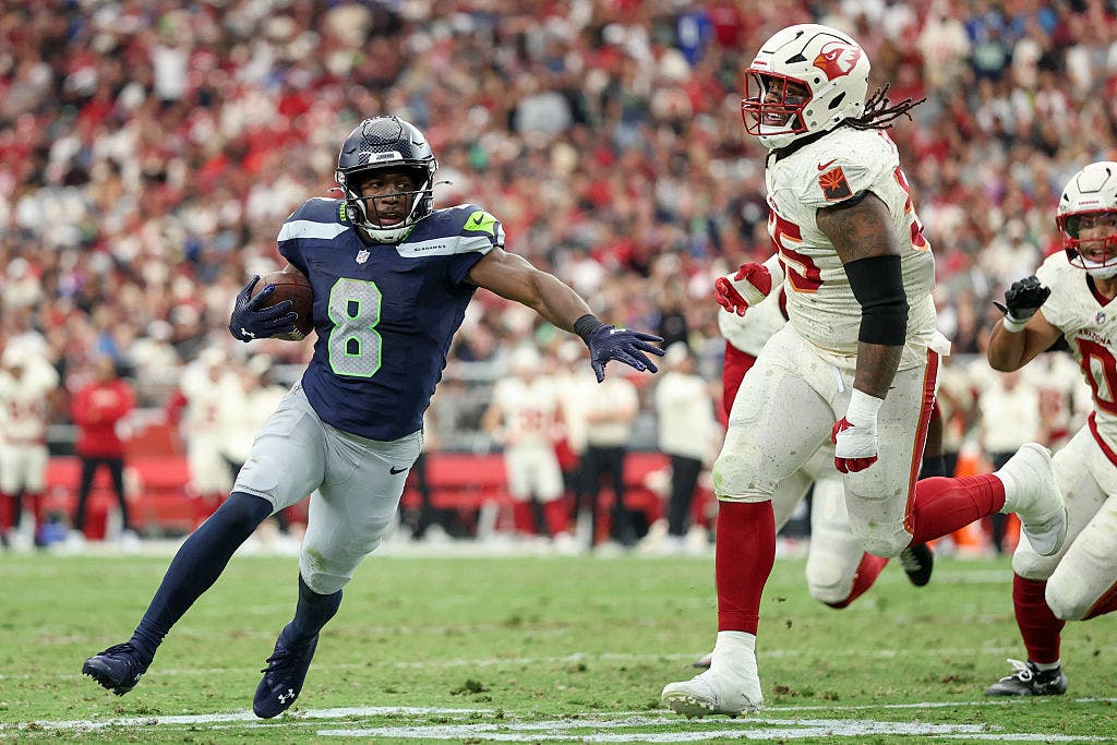 Jadarian Price rushed 13 times for 52 yards against the Arizona Cardinals on Sunday. (Photo by Christian Petersen/Getty Images)