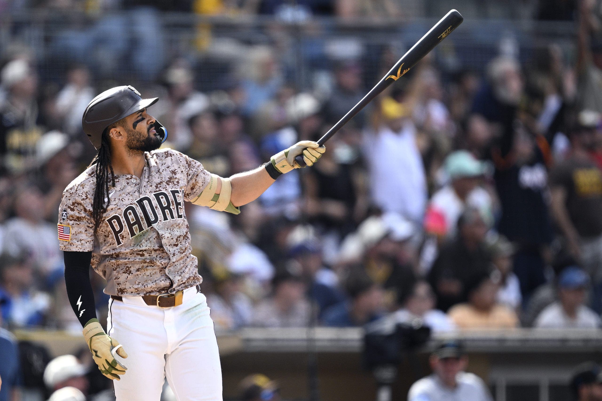 The Padres' offense struggled in the first half, but hit its stride and helped the team to another chance at its first-ever World Series in the second. (Photo by Orlando Ramirez/Getty Images)
