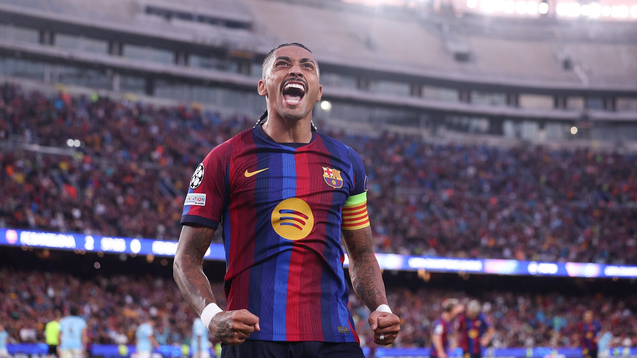 Barcelona Wins Champions League Opener With 2 Goals From Red-Hot Raphinha