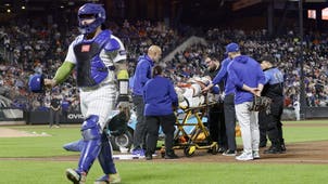 MLB Trending Image: Mets' Jared Young Has Scary Collision With Nolan McLean; CT Scan Negative