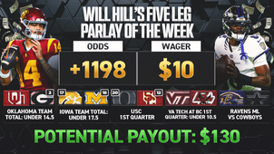 NEXT Trending Image: Will Hill's Parlay Of The Week: Ravens In Brazil, Unders In College Football Slate