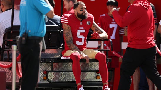 49ers WR Mike Evans, OT Trent Williams Carted Off vs. Cardinals