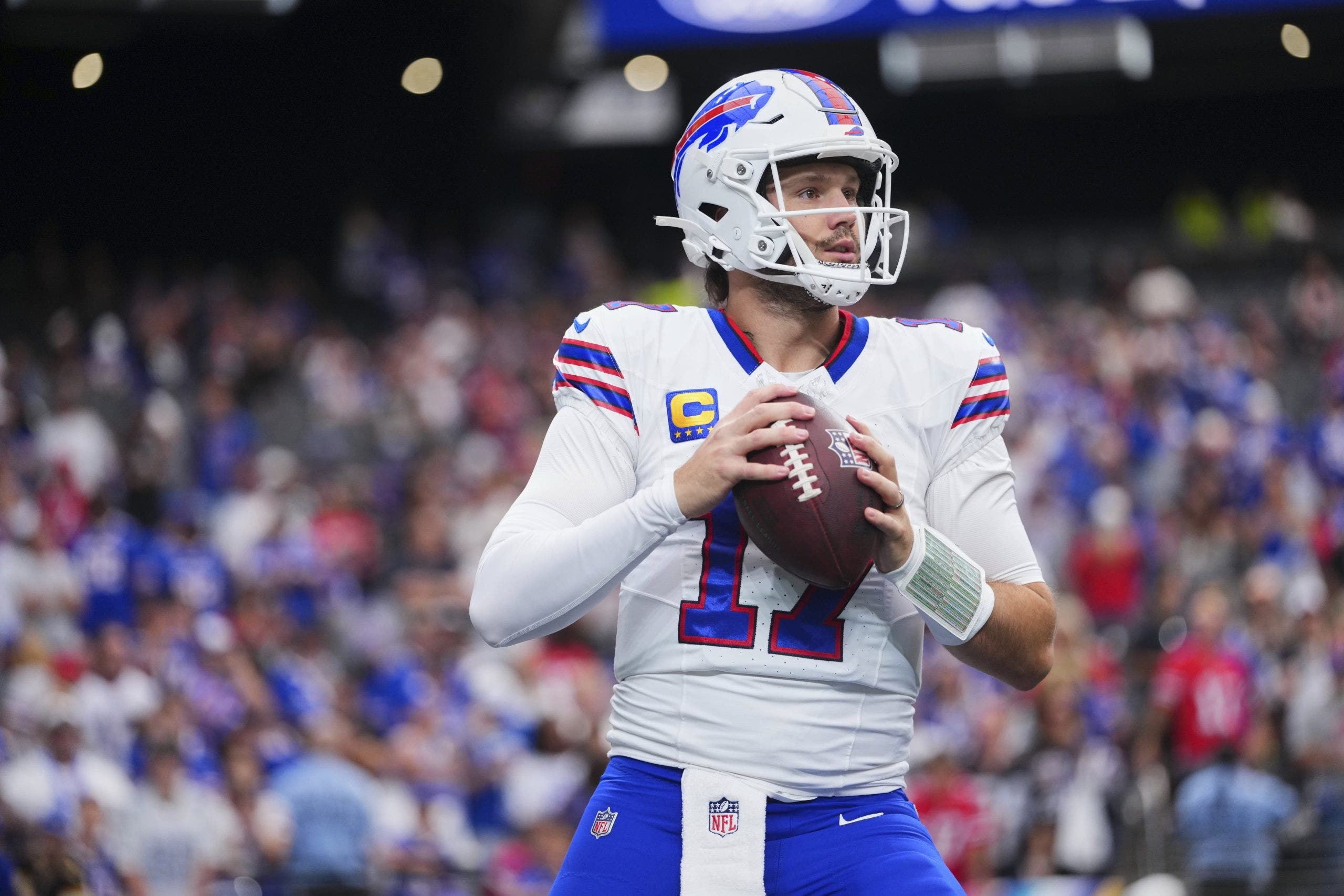 After a 5-1 start to the season, the Bills have the best odds to make the playoffs in the AFC (Photo by Cooper Neill/Getty Images).