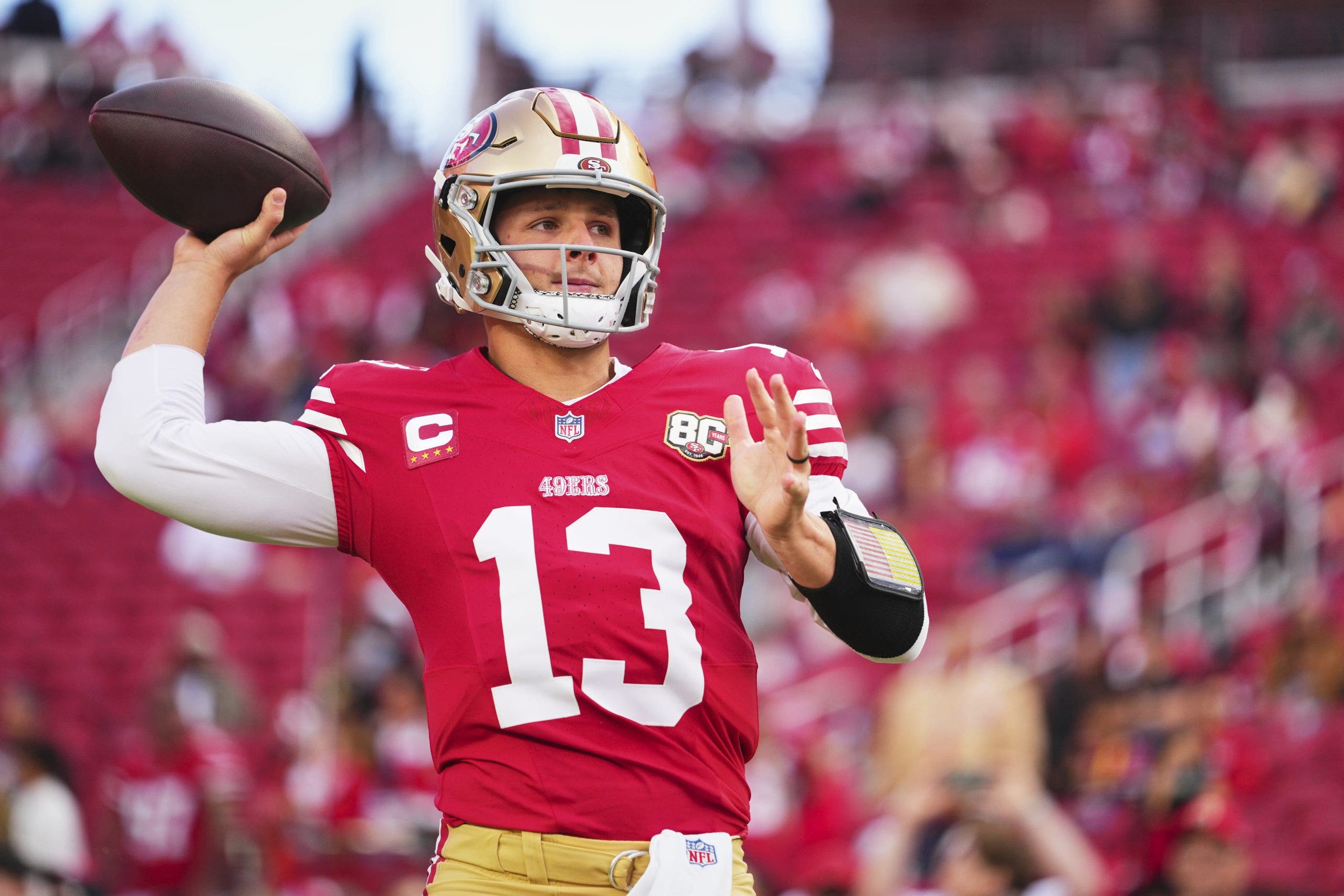 The 49ers are 6-0 and are -7000 to make the playoffs (Photo by Cooper Neill/Getty Images).