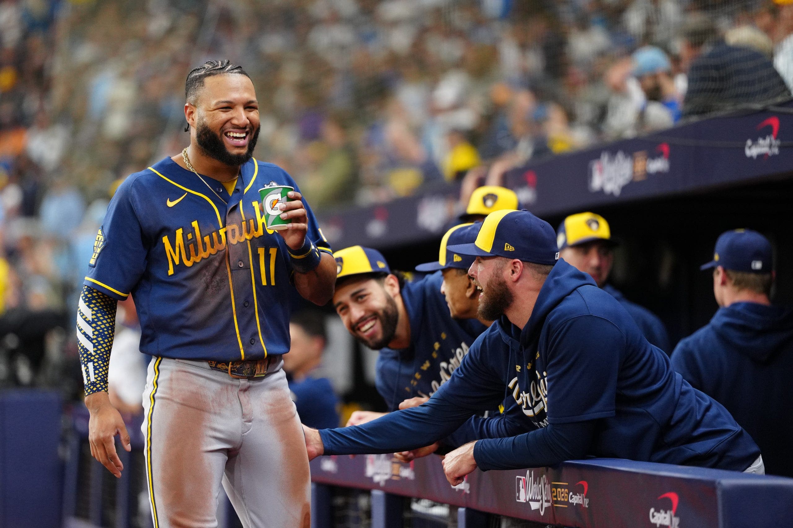 Jackson Chourio had himself a Game 3 to remember. (Photo by Daniel Shirey/MLB Photos via Getty Images)
