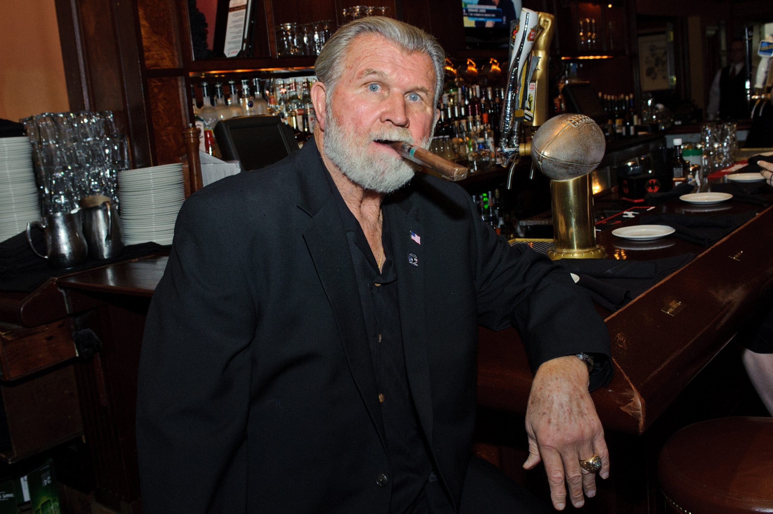 Mike Ditka was inducted into the Pro Football Hall of Fame in 1988. (Photo by Timothy Hiatt/Getty Images)