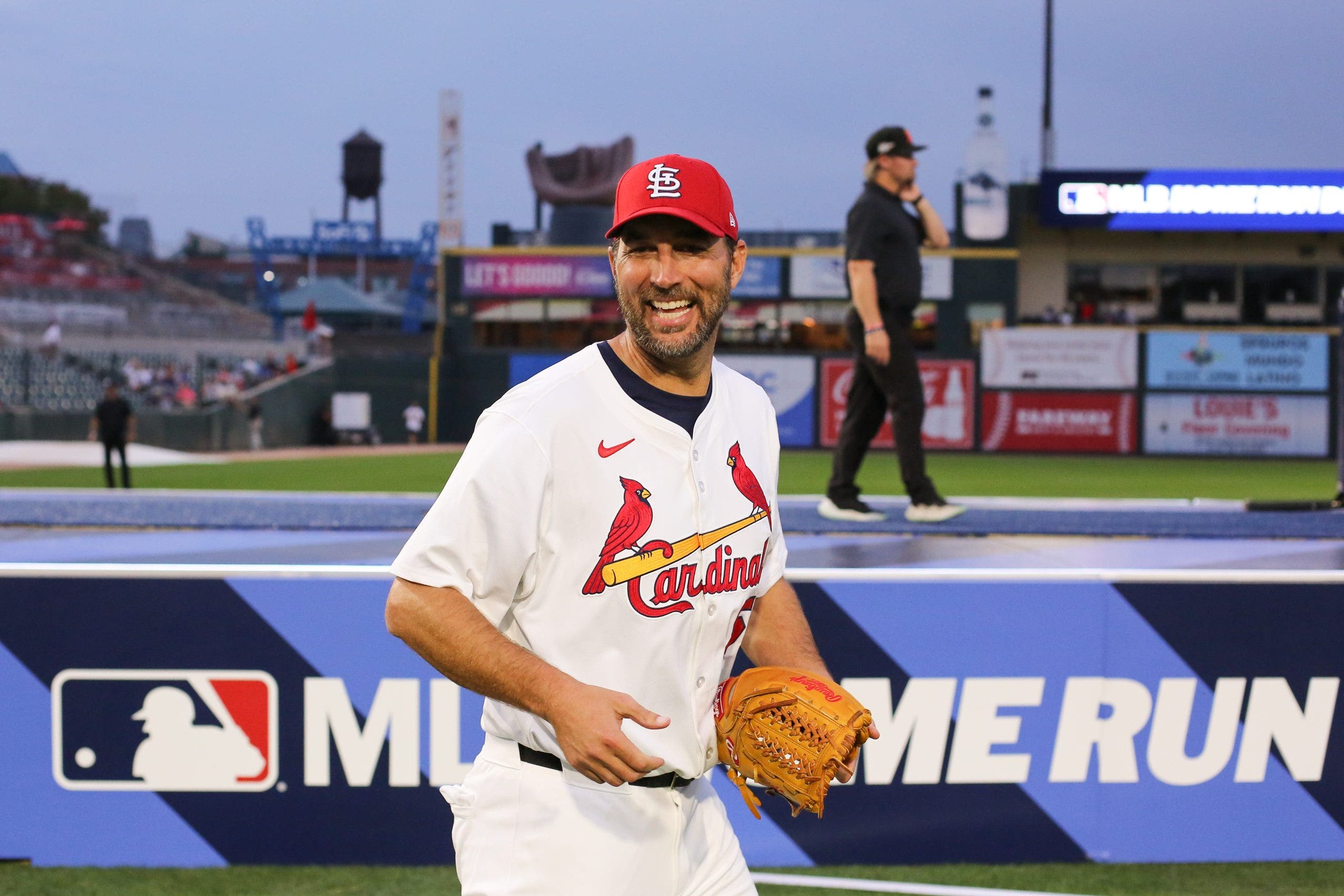 Adam Wainwright has been a mentor to Jacob Misiorowski.(Photo by Dylan Heuer/MLB Photos via Getty Images)